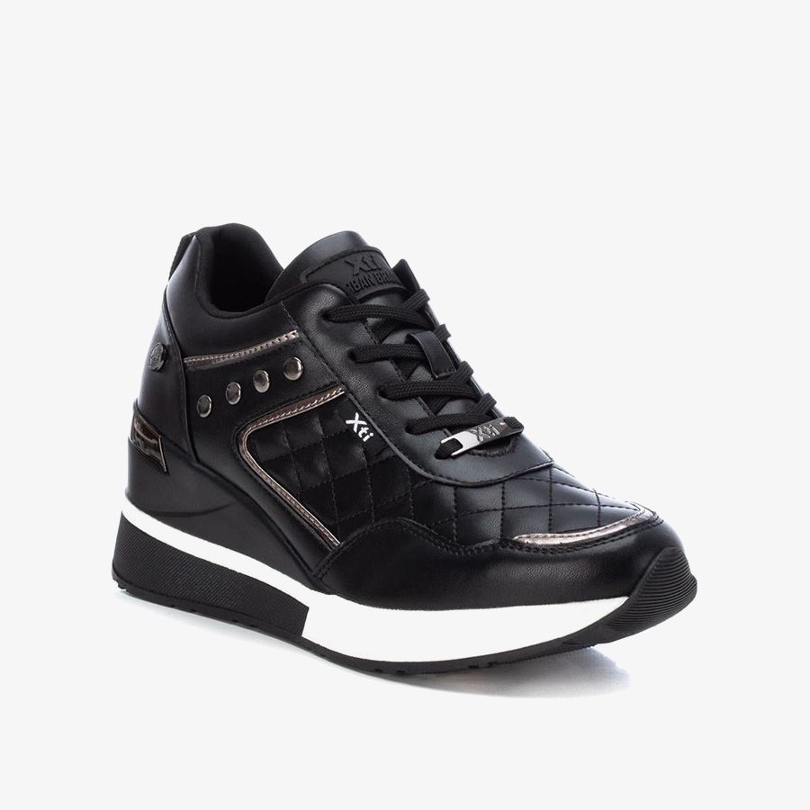  Giày Sneakers Nữ XTI Black Pu Ladies Shoes 