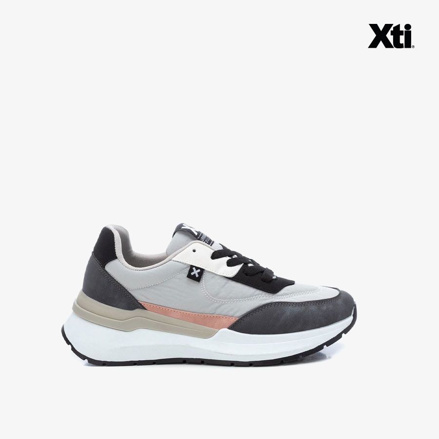  Giày Sneakers Nữ XTI Grey Textile Combined Ladies Shoes 