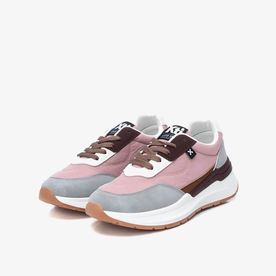  Giày Sneakers Nữ XTI Nude Textile Combined Ladies Shoes 