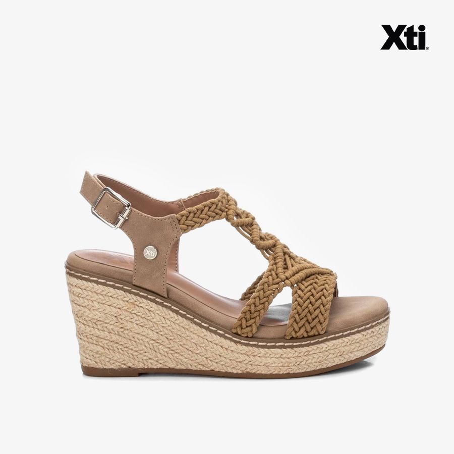  Giày Đế Xuồng Nữ XTI Taupe Textile Ladies Sandals 