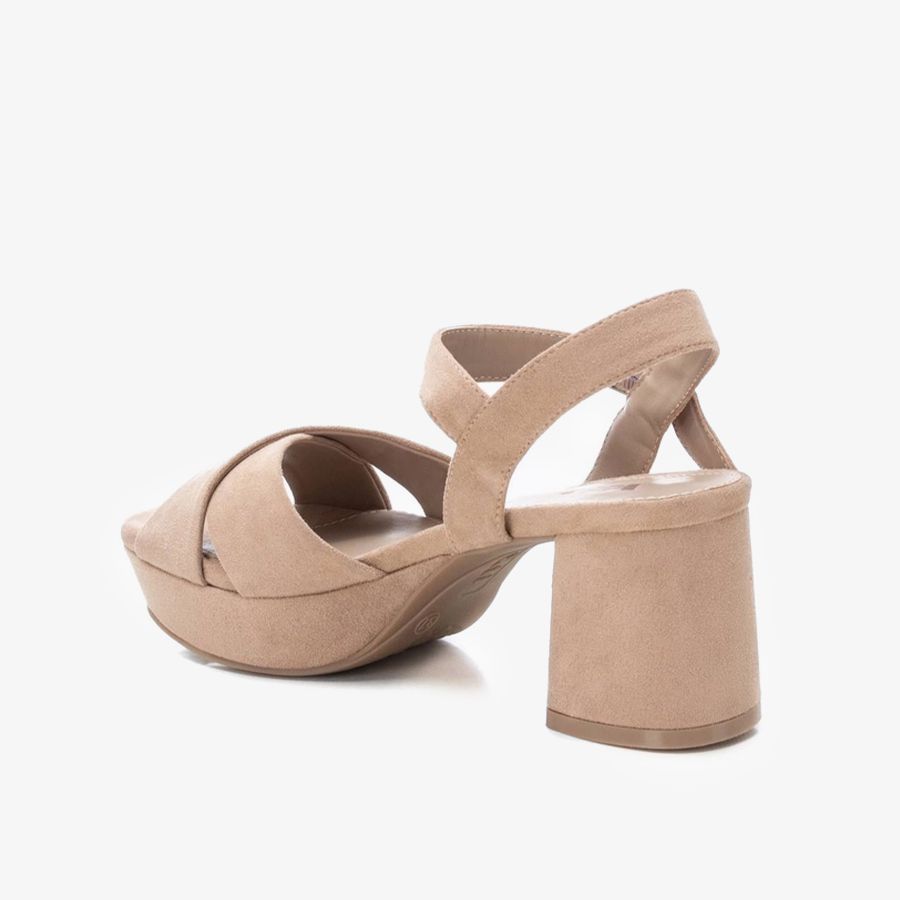  Giày Cao Gót Nữ XTI Beige Microfiber Ladies Sandals 