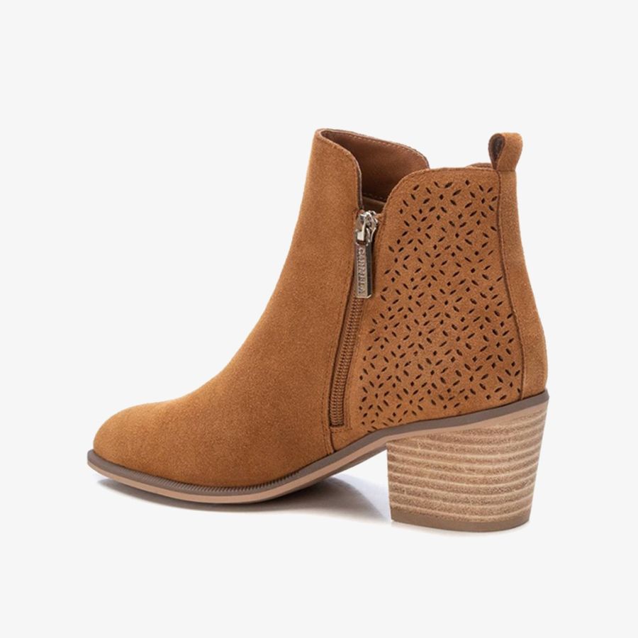  Giày Boots Nữ CARMELA Camel Suede Ladies Ankle Boots 