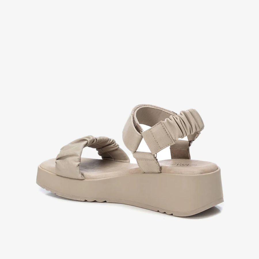  Giày Đế Xuồng Nữ CARMELA Taupe Leather Ladies Sandals 