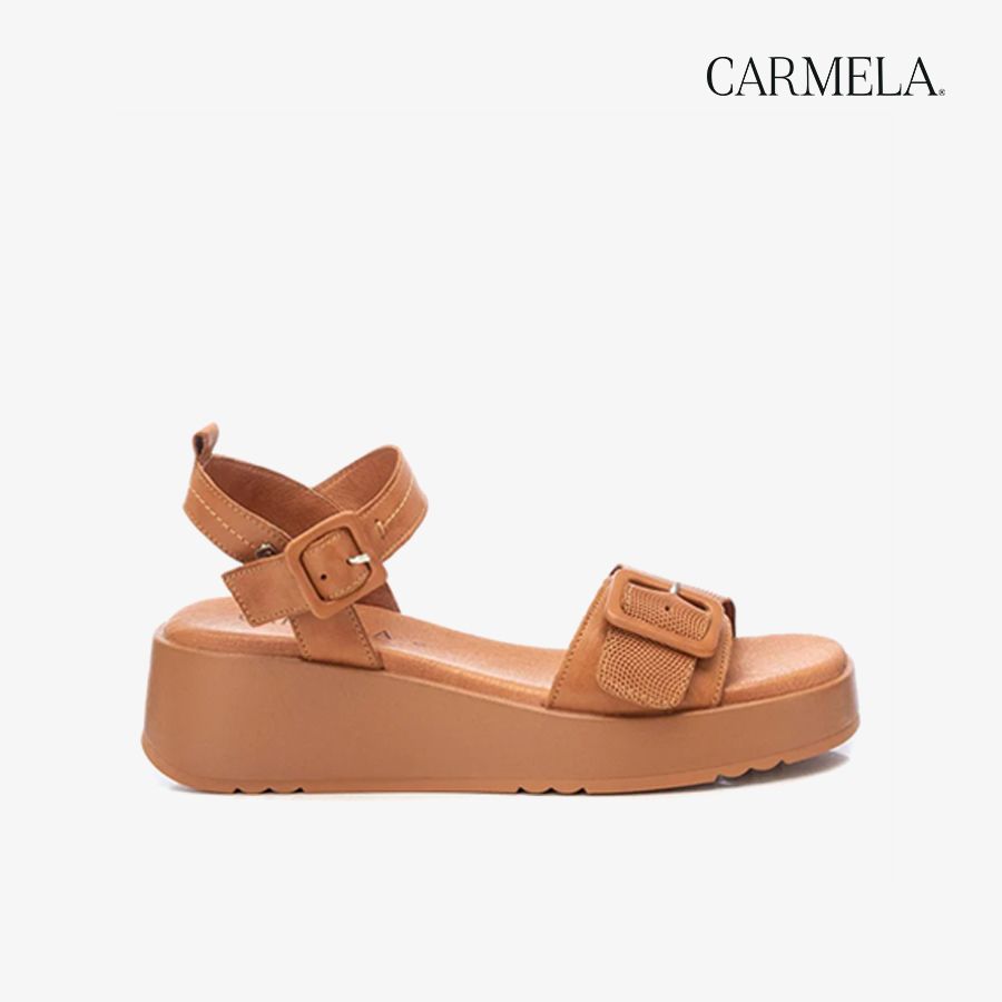  Giày Đế Xuồng Nữ CARMELA Camel Leather Ladies Sandals 