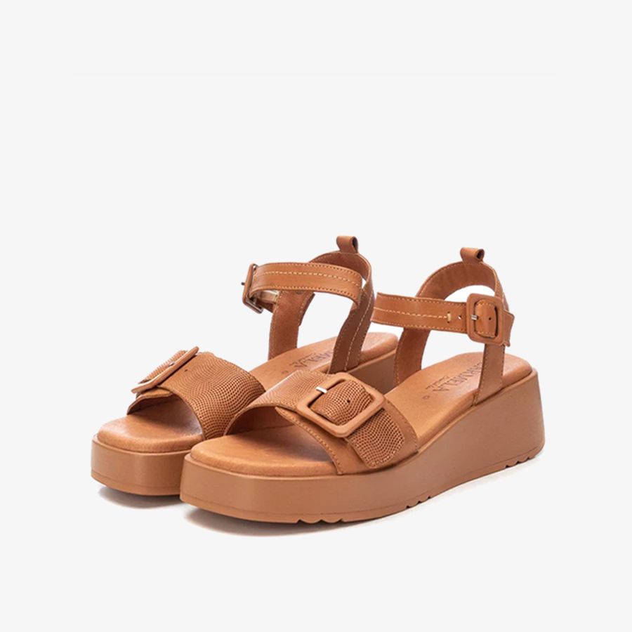  Giày Đế Xuồng Nữ CARMELA Camel Leather Ladies Sandals 