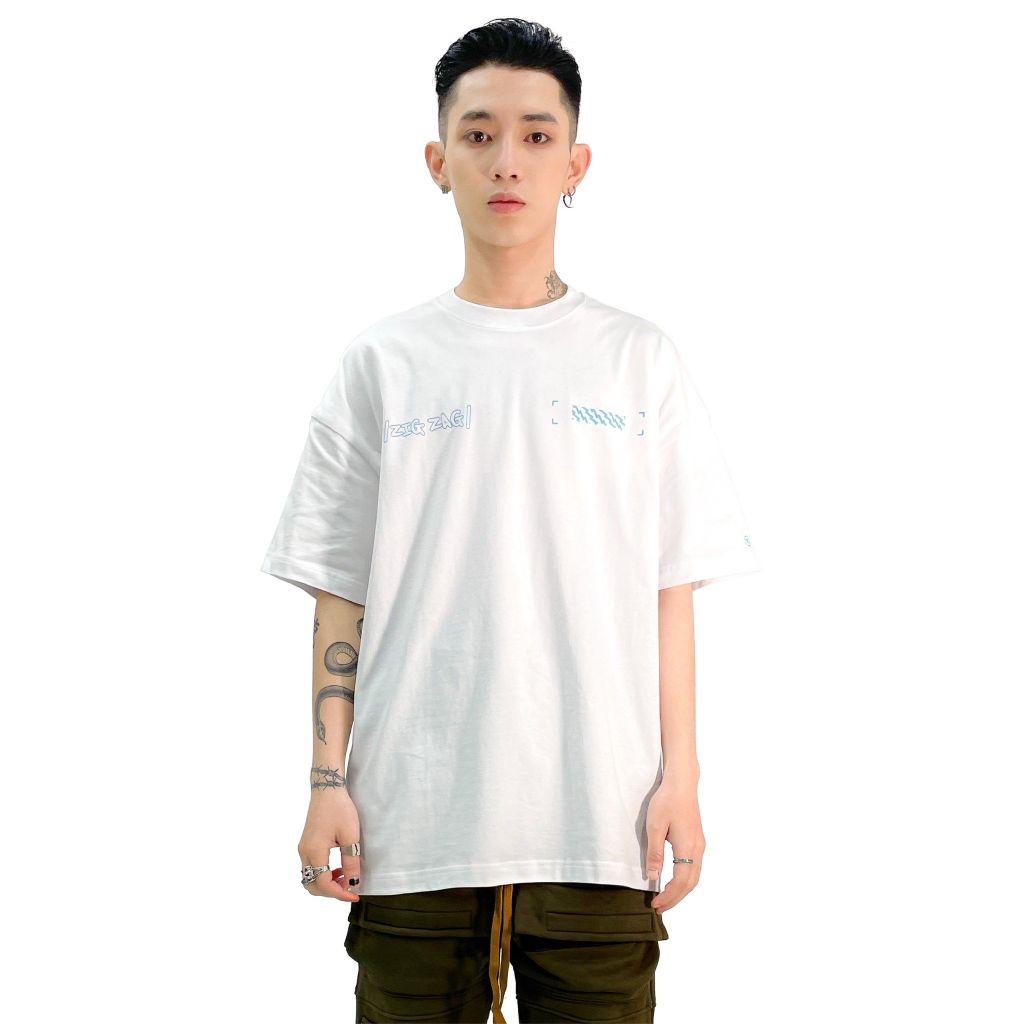  Áo Thun Unisex 5THEWAY® /public icon/ LETTER DROP SHOULDER TEE™ 