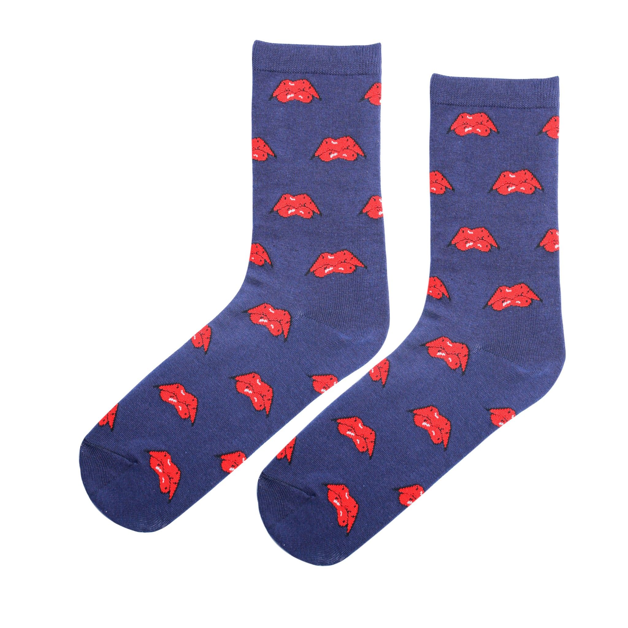 Vớ Unisex XOX - Vớ Đôi Môi - Navy