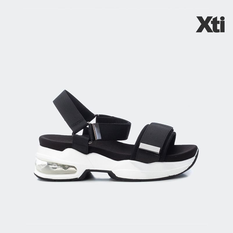 Giày Sandals Nữ XTI Black Textile Ladies Sandals
