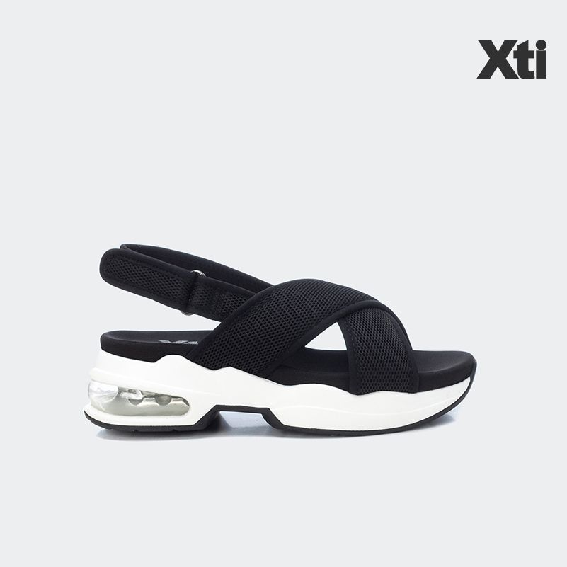 Giày Sandals Nữ XTI Black Textile Ladies Sandals