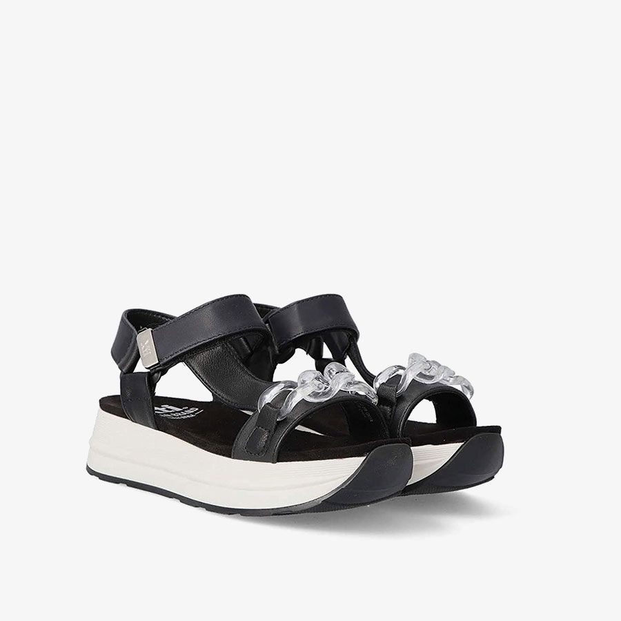  Giày Sandals Nữ XTI Black Pu Ladies 