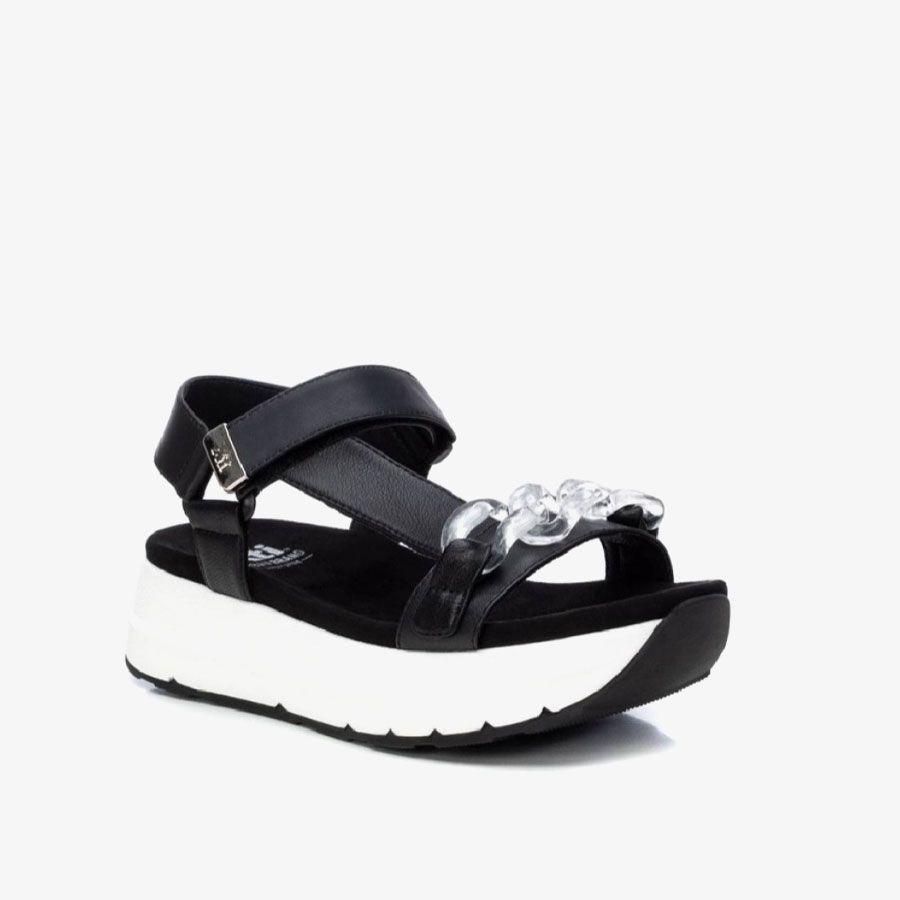  Giày Sandals Nữ XTI Black Pu Ladies 