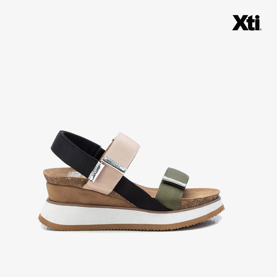  Giày Sandals Nữ XTI Kakhi Textile Ladies 