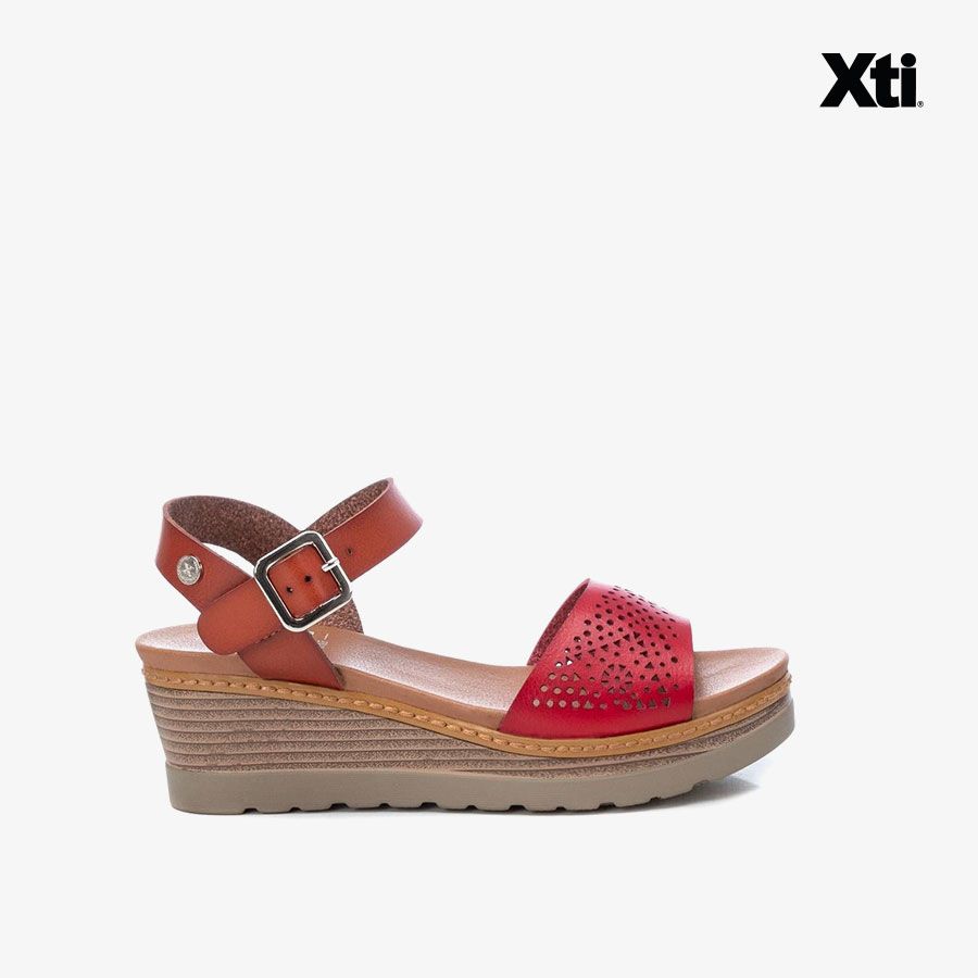  Giày Đế Xuồng Nữ XTI Red Pu Ladies Sandals 