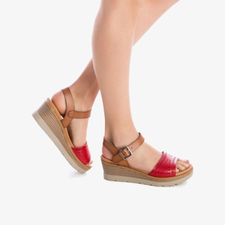  Giày Đế Xuồng Nữ XTI Red Pu Ladies Sandals 