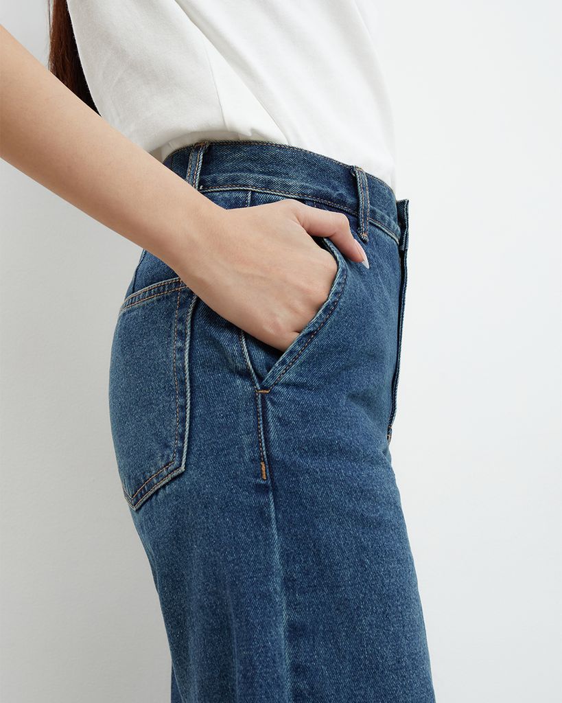  Quần Dài Nữ TheBlueTshirt Tailor Pocket Jeans - Dark Blue Wash 