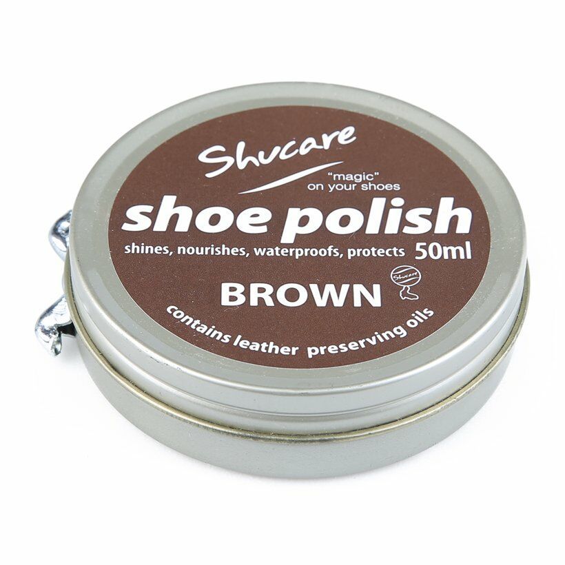  Xi Kem Đánh Giày Shucare Tin Shoe Polish (Brown - Màu Nâu) 