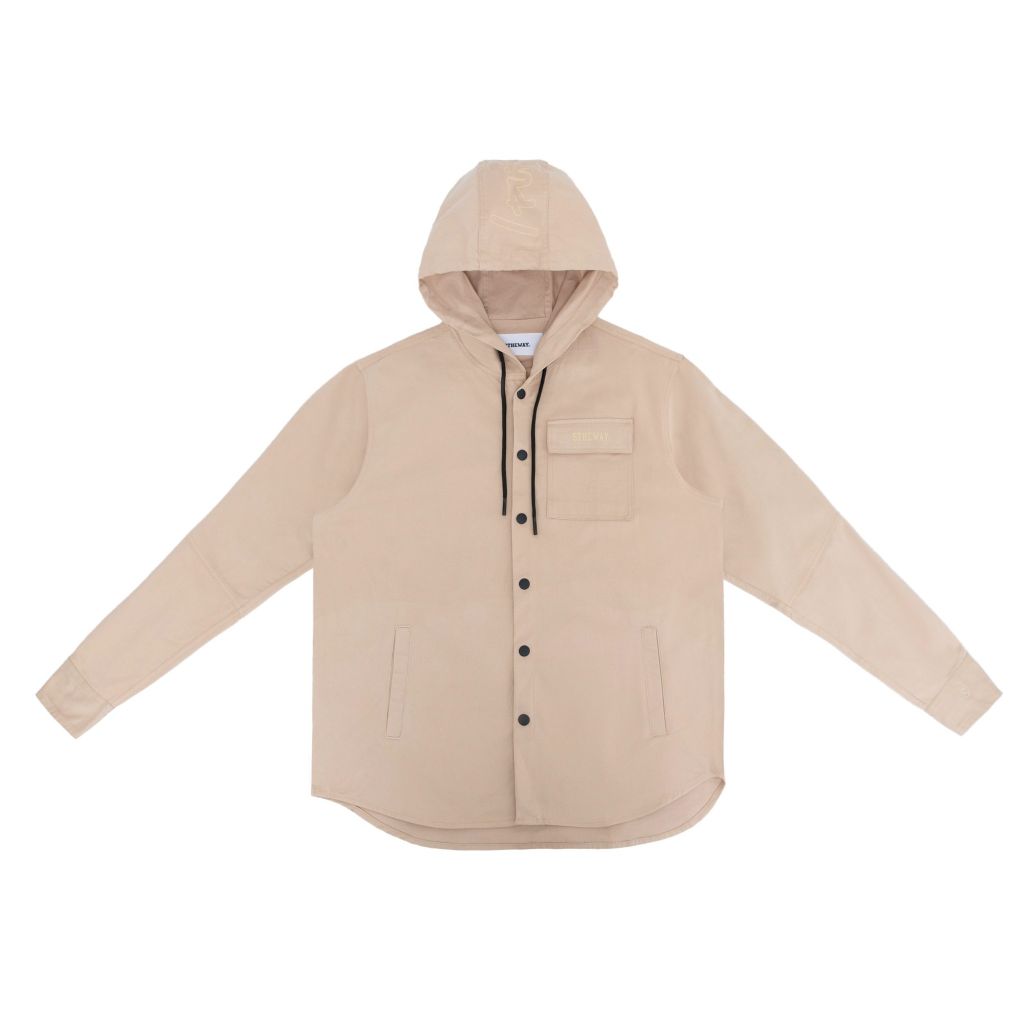  Áo Khoác Unisex 5THEWAY® /public icon/ ZIGZAG HOODED KHAKI JACKET™ 