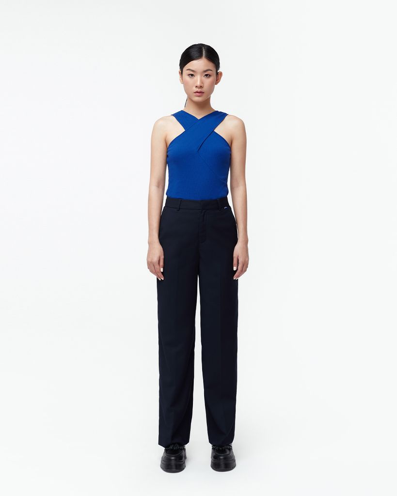  Quần Dài Nữ TheBlueTshirt Straight Leg Cotton Trousers - Navy 