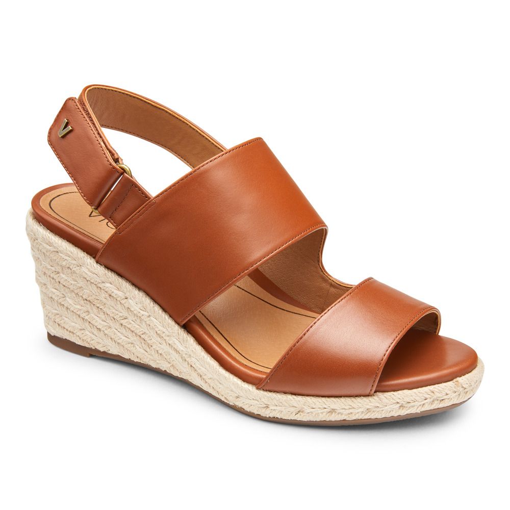 Giày sandal vionic w brooke leather (10011141) cognac