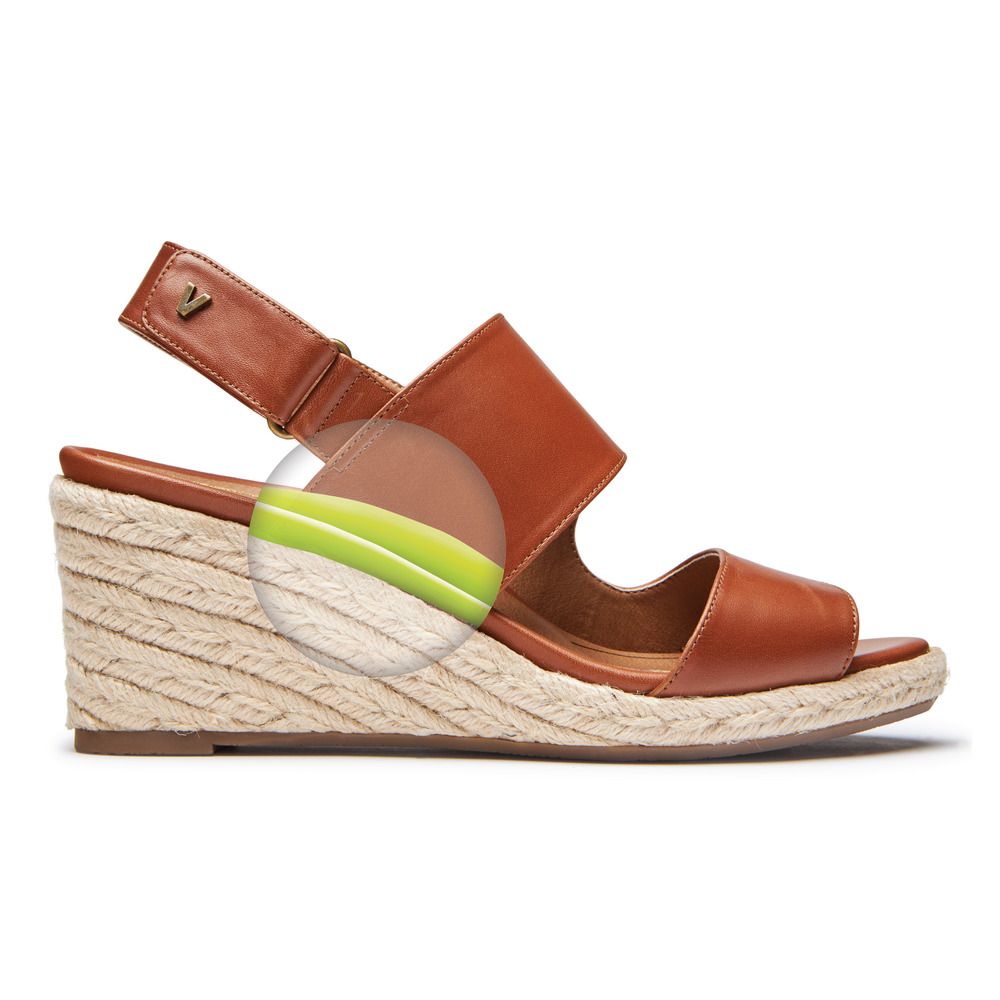 Giày sandal vionic w brooke leather (10011141) cognac