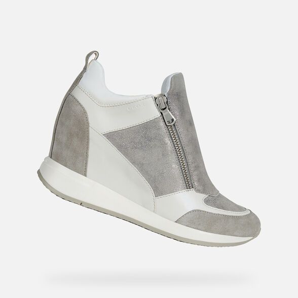 Giày geox d nydame e (d020qe) shiny sue+suede lt grey