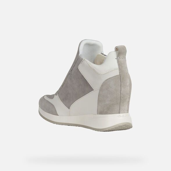 Giày geox d nydame e (d020qe) shiny sue+suede lt grey
