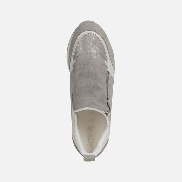 Giày geox d nydame e (d020qe) shiny sue+suede lt grey