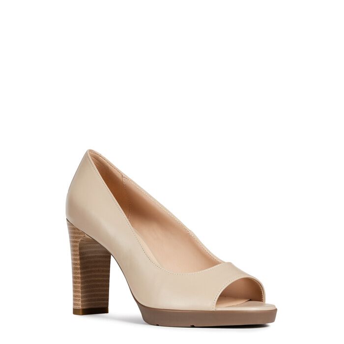 Giày cao gót geox d annya h.sand. d (d92cld) nappa goat lea beige