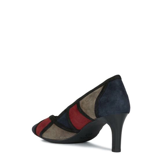 Giày cao gót geox d bibbiana a (d949ca) goat suede dk navy/bordeaux