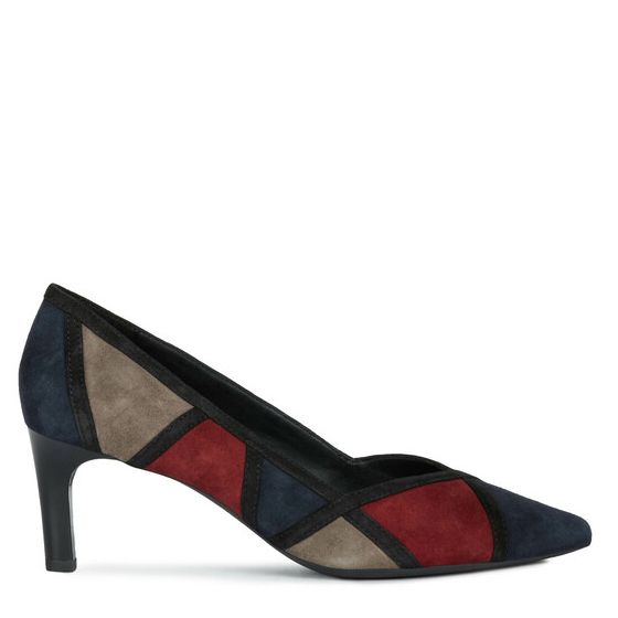 Giày cao gót geox d bibbiana a (d949ca) goat suede dk navy/bordeaux