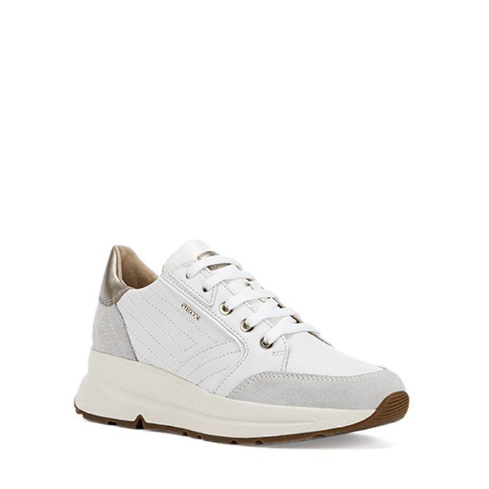 Giày sneaker geox d backsie a (d94fla) nappa+suede white/off white