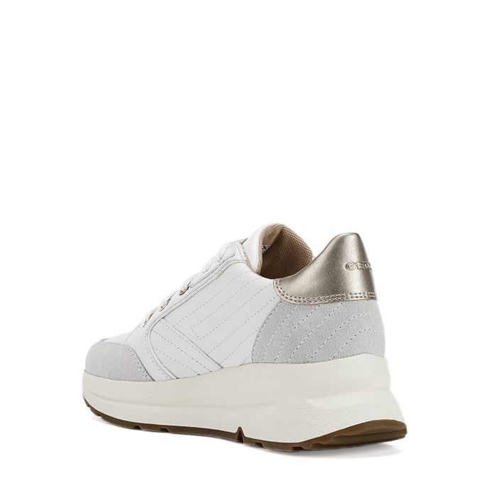 Giày sneaker geox d backsie a (d94fla) nappa+suede white/off white