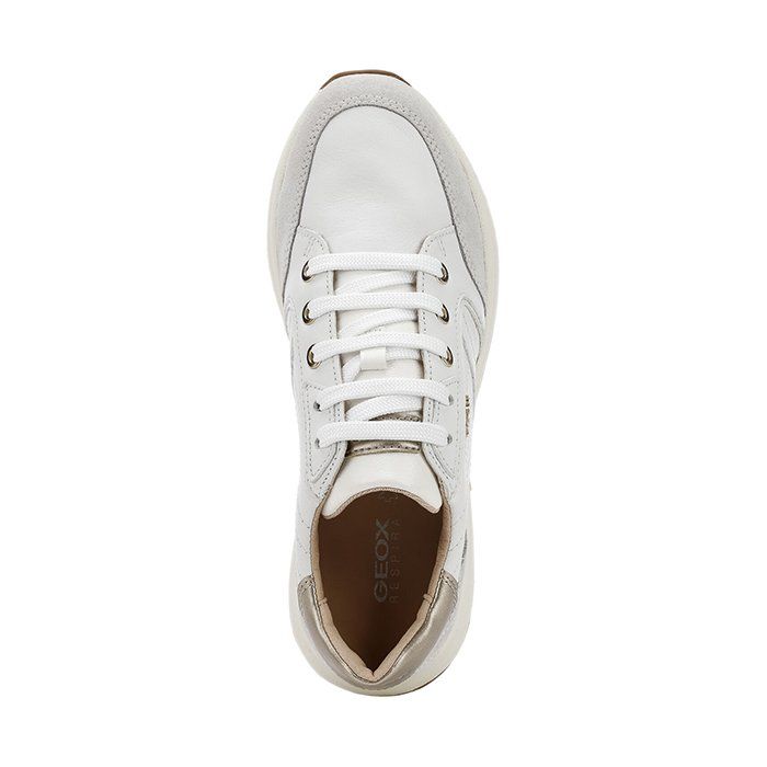 Giày sneaker geox d backsie a (d94fla) nappa+suede white/off white