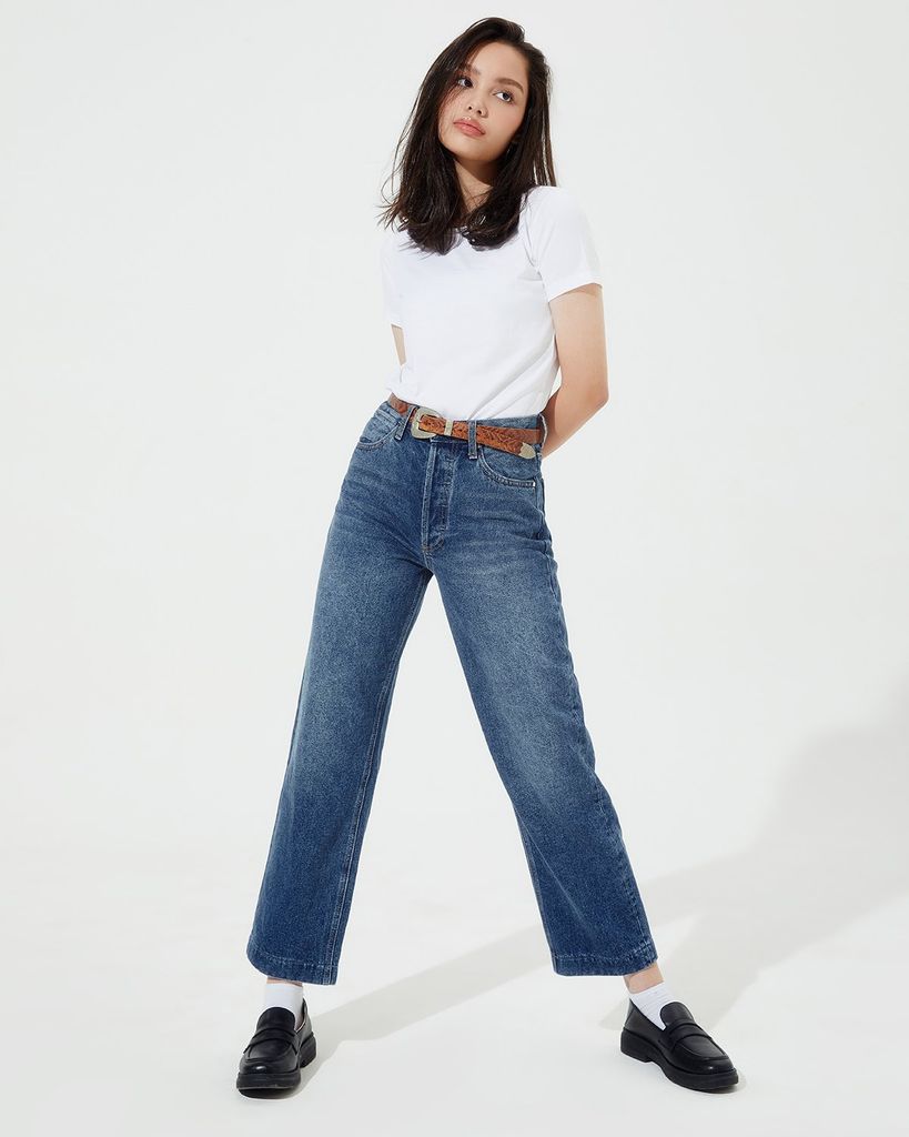  Quần Dài Nữ TheBlueTshirt The Original Dad Jeans - Dark Blue Wash 