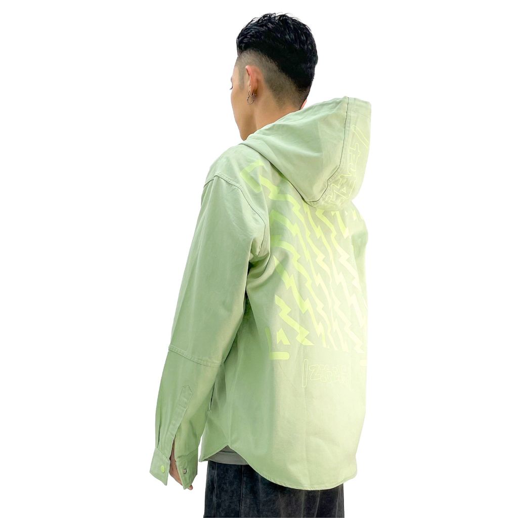  Áo Khoác Unisex 5THEWAY® /public icon/ ZIGZAG HOODED KHAKI JACKET™ 