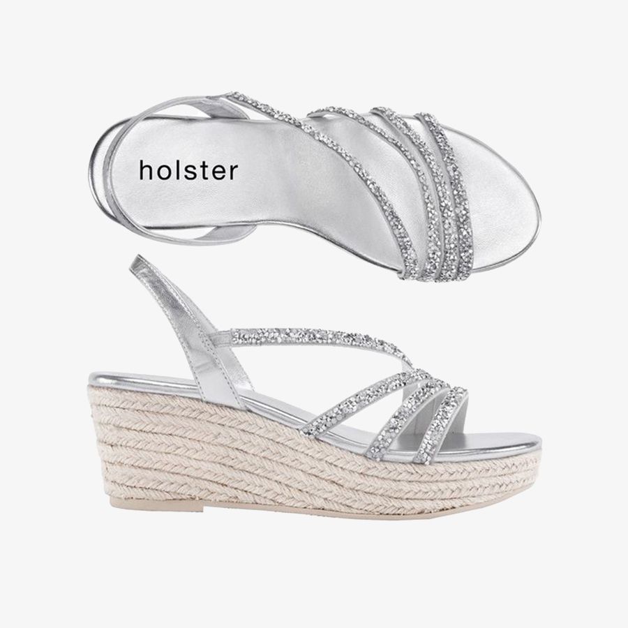  Giày Đế Xuồng Nữ HOLSTER Party Espadrille  Silver 