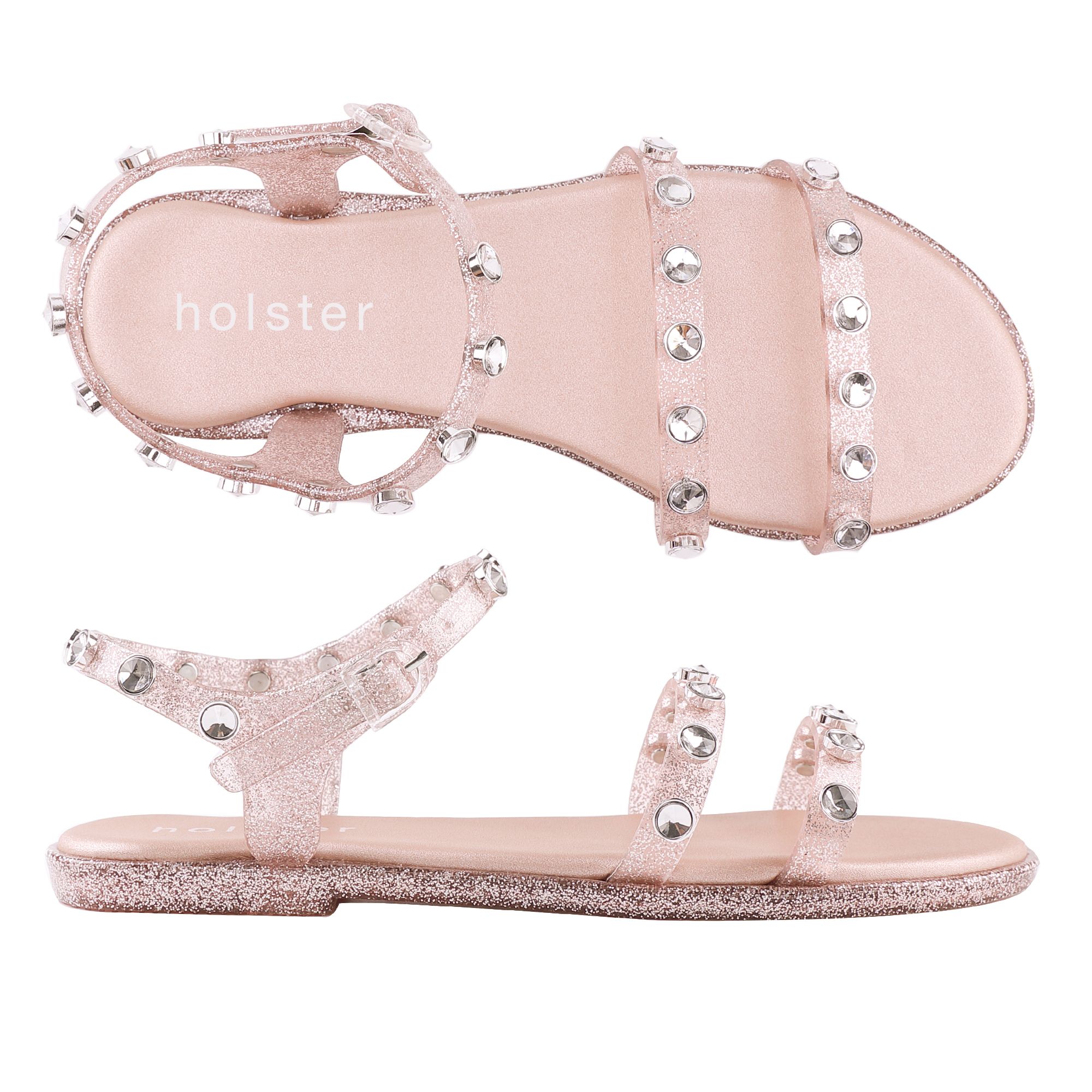 Giày holster sassy (hst316crog) clear rose glitter