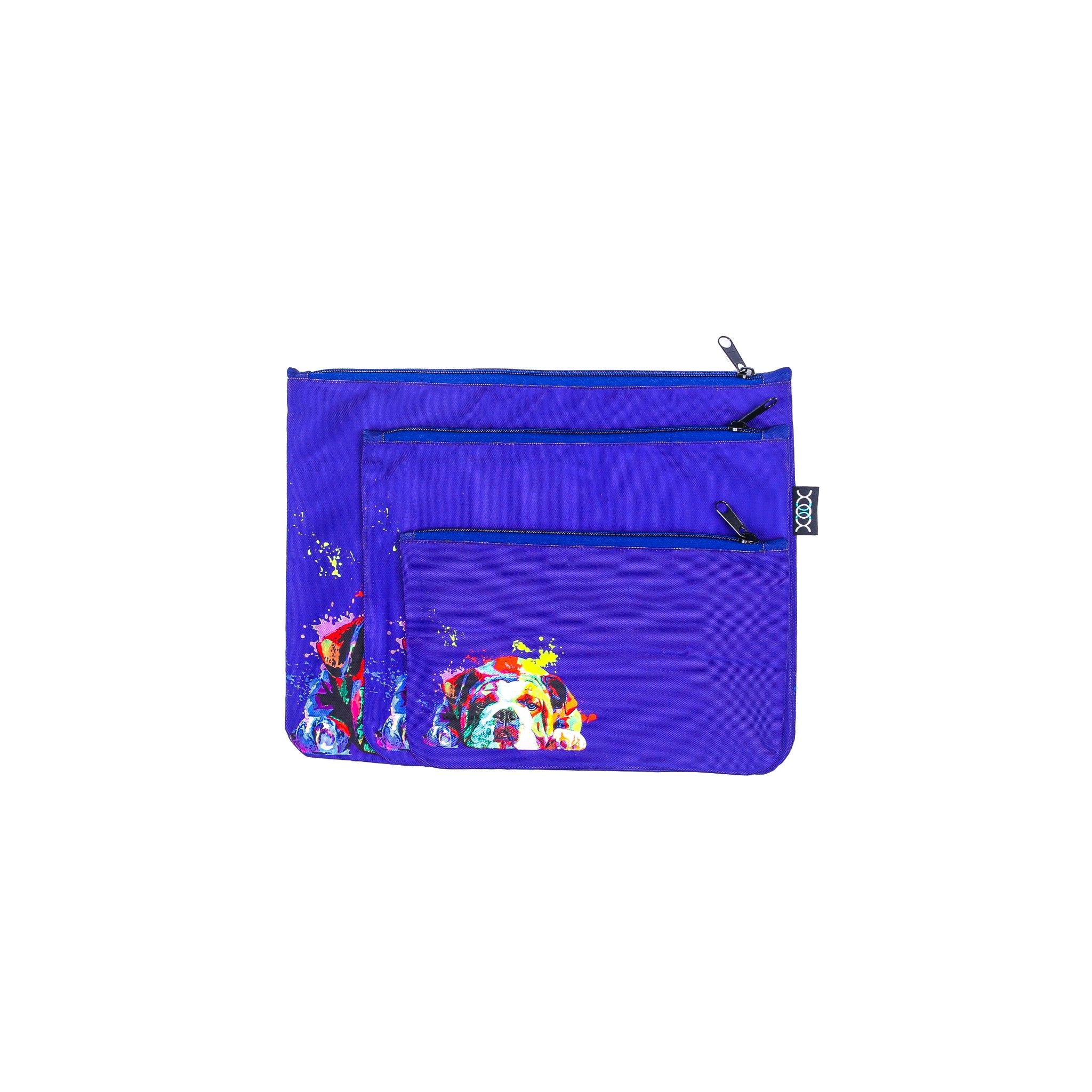 Túi XOX Zip Pockets Bulldog Lying Navy