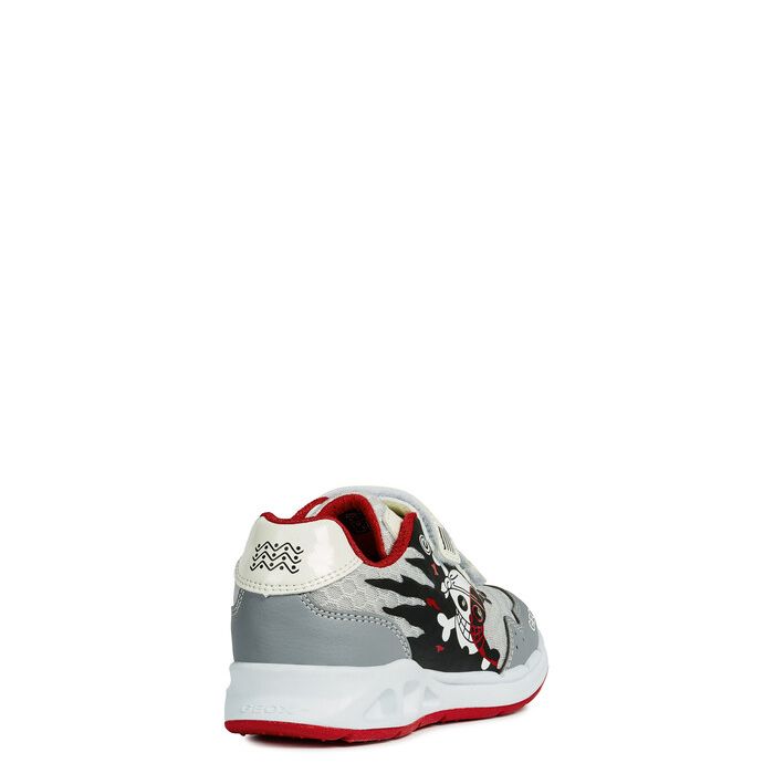 Giày sneaker geox j dakin b. b (j929fb) mesh+tumbl.synt lt grey/red