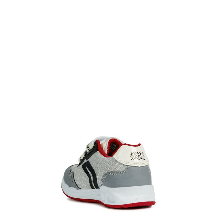 Giày sneaker geox j dakin b. b (j929fb) mesh+tumbl.synt lt grey/red