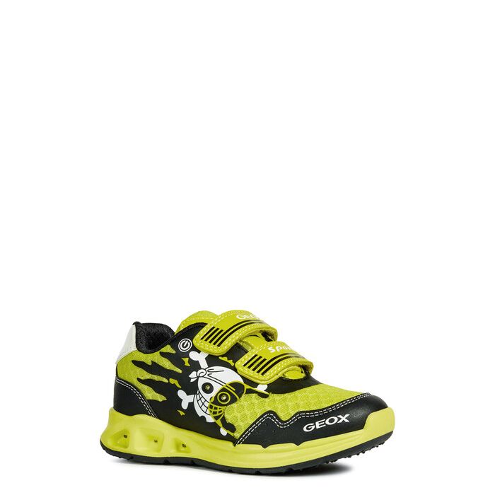 Giày sneaker geox j dakin b. b (j929fb) mesh+tumbl.synt lime/black