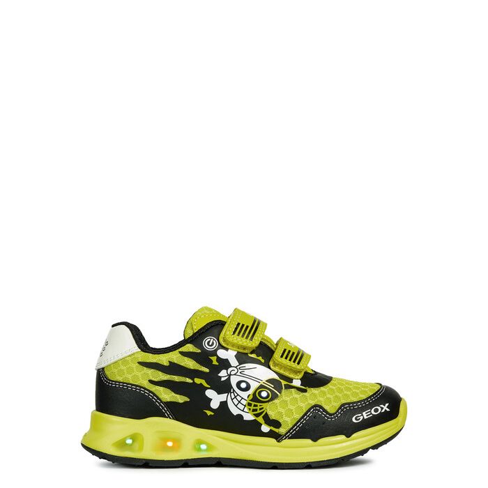 Giày sneaker geox j dakin b. b (j929fb) mesh+tumbl.synt lime/black