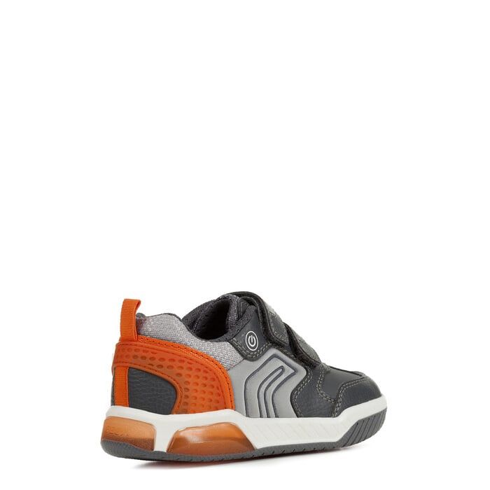 Giày sneaker geox j inek b. d (j949cd) tumb.synt.lea+text grey/orange