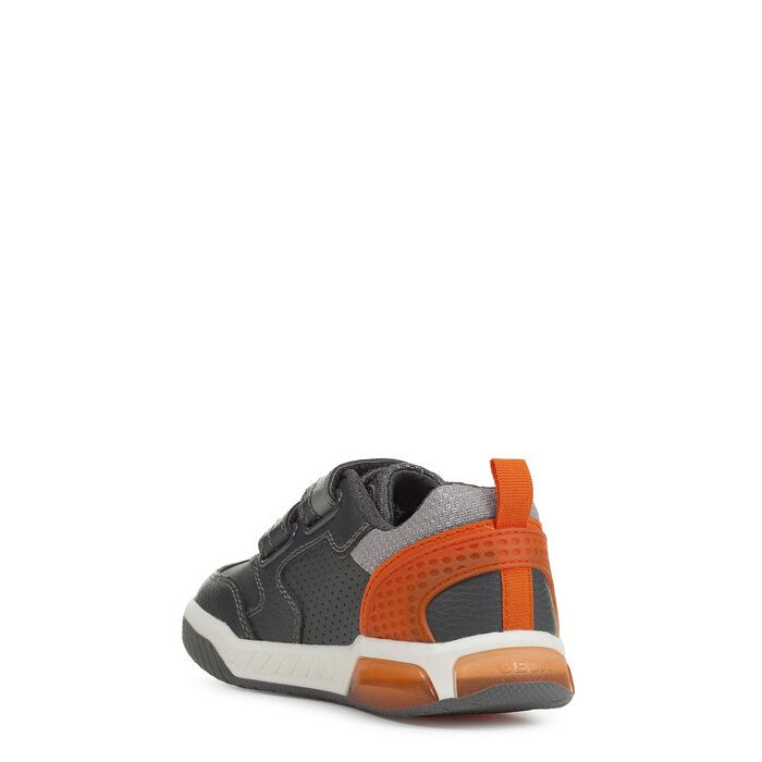 Giày sneaker geox j inek b. d (j949cd) tumb.synt.lea+text grey/orange