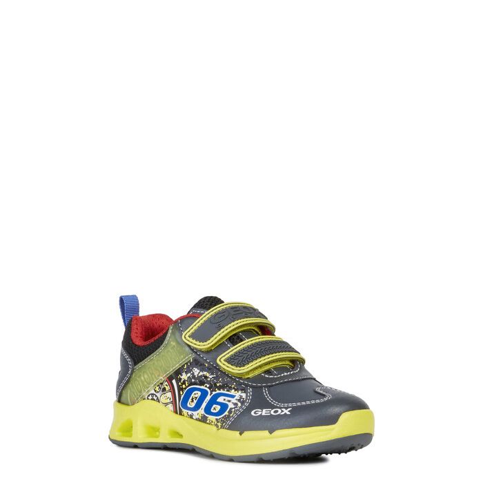 Giày sneaker geox j dakin b. a (j949fa) geobuck+text grey/lime