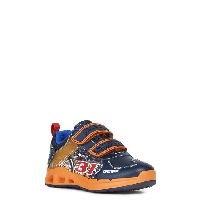 Giày sneaker geox j dakin b. a (j949fa) geobuck+text navy/orange
