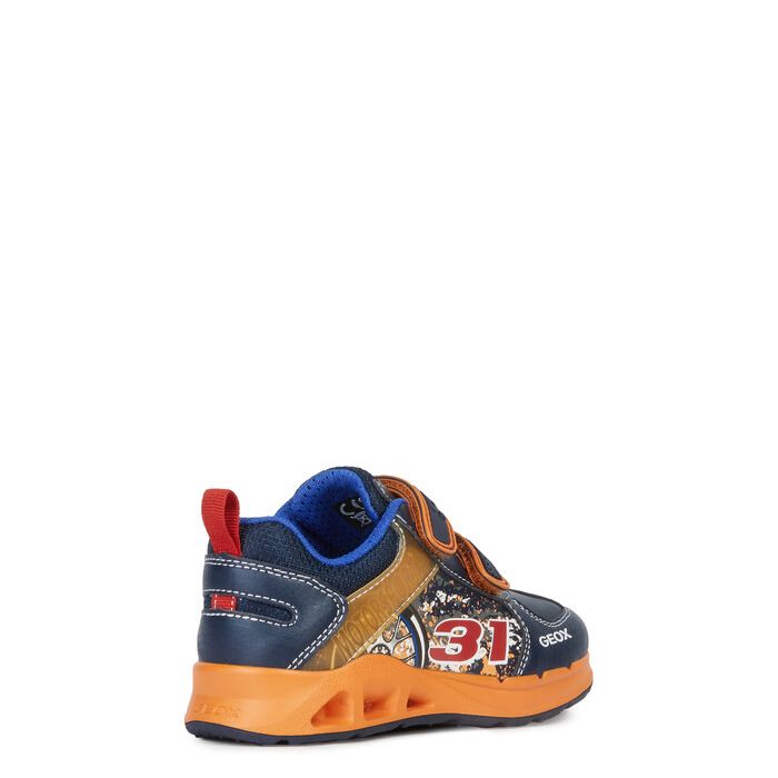 Giày sneaker geox j dakin b. a (j949fa) geobuck+text navy/orange
