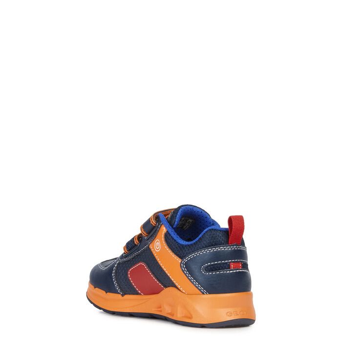 Giày sneaker geox j dakin b. a (j949fa) geobuck+text navy/orange