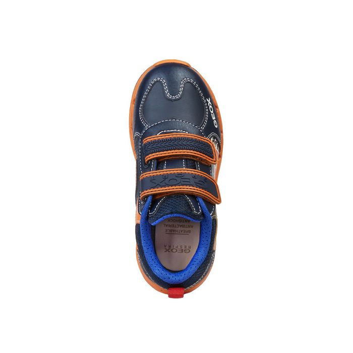 Giày sneaker geox j dakin b. a (j949fa) geobuck+text navy/orange