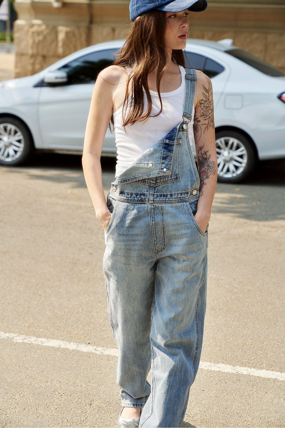  Quần Yếm Nữ TheBlueTshirt The Original Denim Overalls - Painter Vintage Wash 